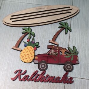 Kalikimaka Wooden Holiday Surf Truck Wall Decor - Red